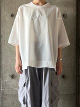 NO CONTROL AIR　エアベント・メッシュタフタ 5分袖オーバーサイズシャツ【LE_NC1003PO】Off White