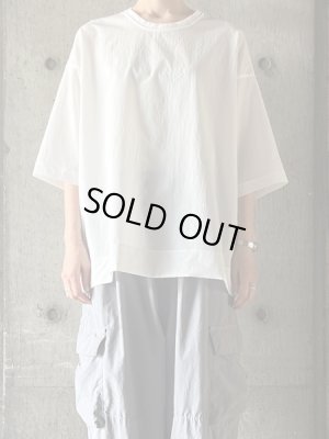 画像1: NO CONTROL AIR　エアベント・メッシュタフタ 5分袖オーバーサイズシャツ【LE_NC1003PO】Off White