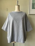 ◯ FIRMUM　微強撚綿天竺クルーネック6分袖プルオーバー【LE_FR0902T6】LIGHT GREY TOP