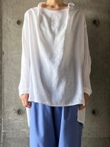  NO CONTROL AIR　スラブトリアセテート・ガーゼ プルオーバーシャツ【LE_NC1110PO】White