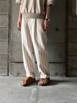 atelier naruse　コットンリネンテーパードパンツ〜ストライプ〜【na-f05108】kinari × beige