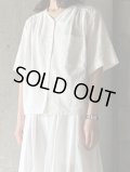 atelier naruse　コットンリネン〜mizutama〜Vネックブラウス【na-f02069】off white