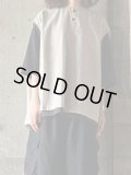 FIRMUM　1/80スターチコットン・ストライプローン オーバーベスト【LE_FR1205VT】BEIGE×LIGHT GREY