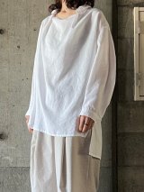  NO CONTROL AIR　スラブトリアセテート・ガーゼ プルオーバーシャツ【LE_NC1110PO】White