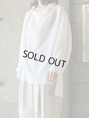 画像1: NO CONTROL AIR　スラブトリアセテート・ガーゼ プルオーバーシャツ【LE_NC1110PO】White