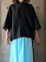  NO CONTROL AIR　スラブトリアセテート・ガーゼ チャイナシャツ【LE_NC1109S6】Black