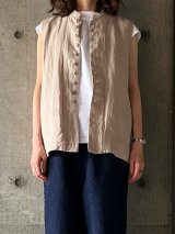 GALERIE TISSU　オーガニックリネンツイル ベスト【GT252VE005】ベージュ