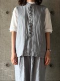 GALERIE TISSU　オーガニックリネンツイル ベスト【GT252VE005】サックス