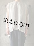 FIRMUM　1/80スターチコットン・ストライプローン オーバーベスト【LE_FR1205VT】LIGHT GREY × OFF WHITE