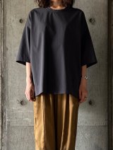 NO CONTROL AIR　ストレッチポリエステル・マットタイプライター 5分袖オーバーサイズシャツ【SN_NC0509PO】Dark Grey