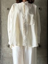 UNIVERSAL TISSU　トリプルワッシャーLC バンドカラーSH 【UT243SH026】オフ