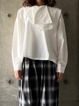 SNEEUW　レターカラーブラウス【snw32-14】white