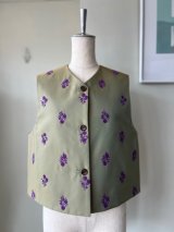 nooy　フラワースタンプベスト【NTP25A01】olive