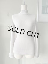 CLOSELY  irregular-rib mock-neck【CLO418】white-silver