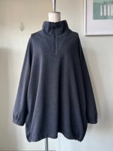FIRMUM　ウール＆コットン・ツイルJQニット ハーフジッププルオーバー【SN_FR1304TF】NAVY MIX