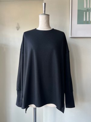 画像1:  atelier naruse　ウールニットカットソー ＋リブ【na-f07095】black