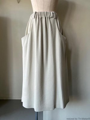 画像1: atelier naruse　ウールポンチギャザースカート【na-t06036】lead white