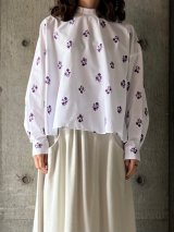 nooy　フラワースタンプブラウス【NSH25A01】purple