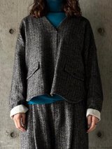 atelier naruse シェットランドウールリネンスモック【na-f02064】black