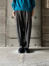 atelier naruse シェットランドウールリネンタックワイドパンツ【na-f05113】black