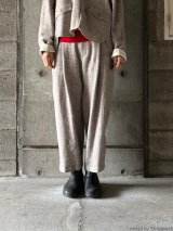 atelier naruse シェットランドウールリネンタックワイドパンツ【na-f05113】beige