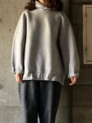 画像1: FIRMUM　コットン・アツカルダンボールニット プルオーバーパーカー【SN_FR1102TF】LIGHT GREY TOP