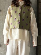 nooy　フラワースタンプベスト【NTP25A01】olive