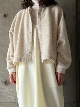 UNIVERSAL TISSU　リサイクルウールパイル スナップカーディガン 【UT253CT008】オフパイル
