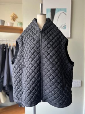 画像1: FIRMUM　再生ナイロンタフタ・シュリンクキルト ヤマベス【SN_FR1706VT】BLACK