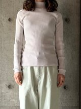 CLOSELY  irregular-rib mock-neck【CLO418】white-silver