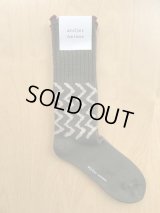 atelier naruse　ウール 〜zig-zag〜 ウォーマーソックス【naya-77】khaki