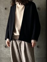  FIRMUM　ポリエステル・経編コーデュロイ カーディガン【SN_FR1501TD】BLACK