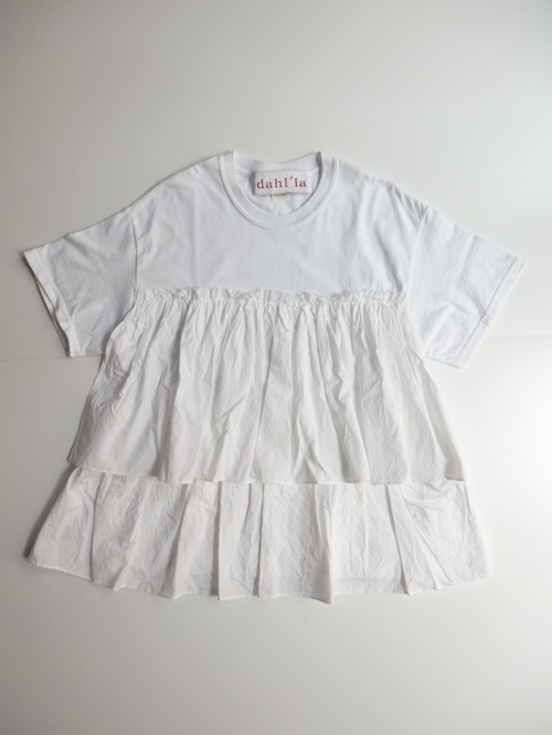 Dahl Ia ダリア リメイクフリルtシャツ White