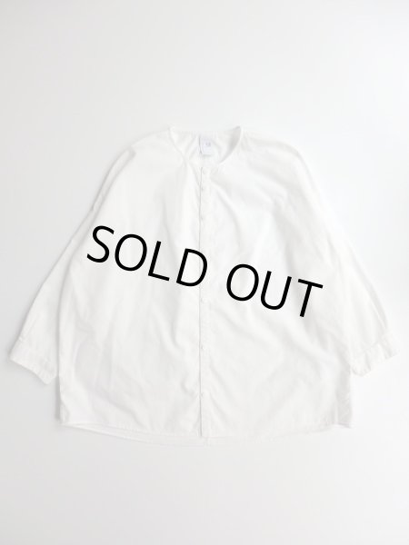 画像1: NO CONTROL AIR　コットン100/2コーマ高密ノーカラーオーバーサイズシャツ　Off White (1)