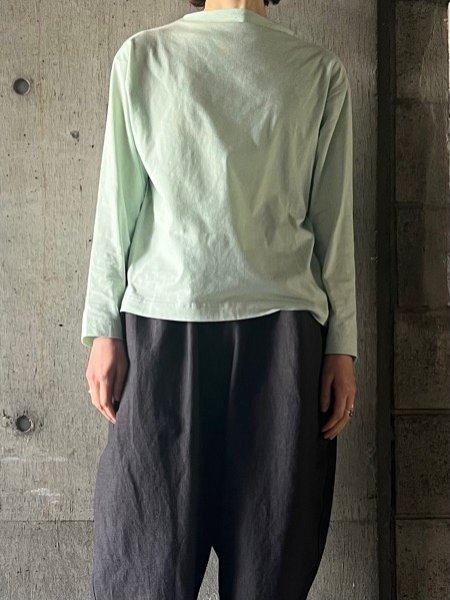 画像1:  atelier naruse　コットンハイネックカットソー（長袖）【na-S07076】mint green (1)