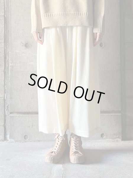 画像1: atelier naruse　ウールフラノガウチョパンツ【na-f05102】off white (1)
