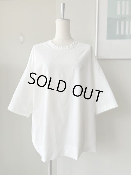 画像1: NO CONTROL AIR　ストレッチポリエステル・マットタイプライター 5分袖オーバーサイズシャツ【LE_NC0509PO】Off White (1)