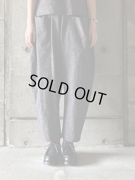 画像1: atelier naruse　コットンリネンサルエルパンツ【na-f05109】moku-gray (1)