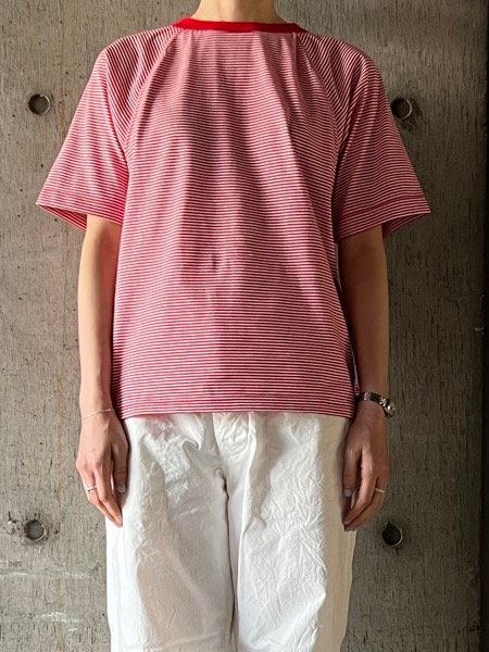 画像1: tannossa　ボーダーラグランTEE【TC-0151】RED (1)