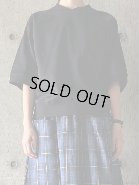 画像1: atelier naruse　オーガニックコットン半袖スウェットシャツ【na-s07088】black (1)