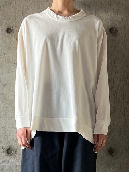 画像1: FIRMUM　強撚コットンヘビー天竺スケーターロンT【LE_FR1806TF】OFF WHITE (1)