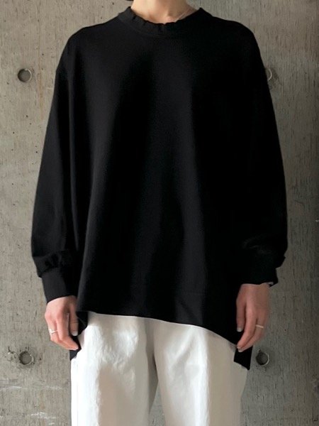 画像1: FIRMUM　強撚コットンヘビー天竺スケーターロンT【LE_FR1806TF】BLACK (1)