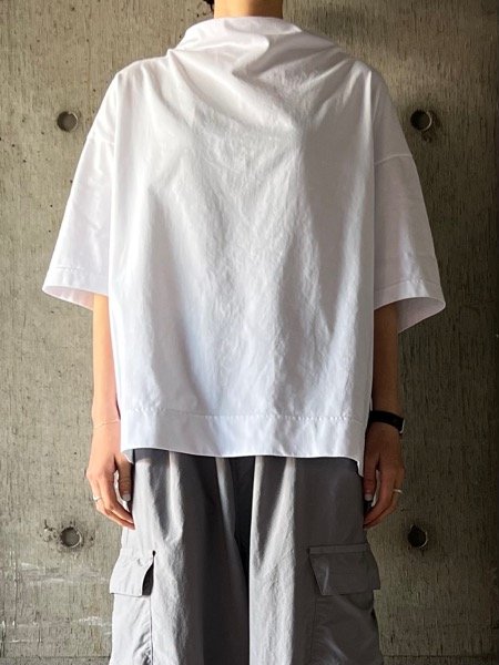 画像1: FIRMUM　微強撚綿天竺ボトルネック6分袖プルオーバー【LE_FR0903T6】WHITE (1)