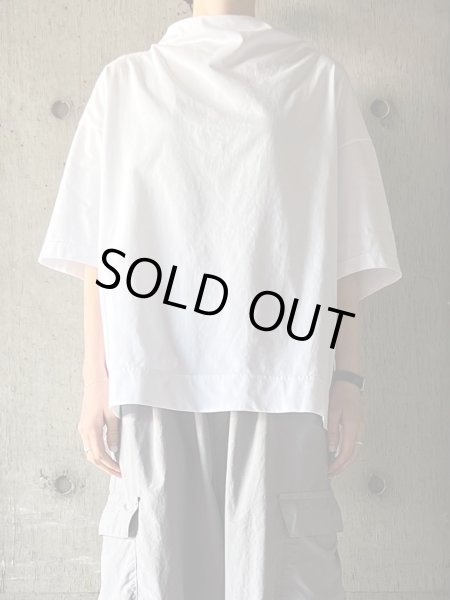 画像1: FIRMUM　微強撚綿天竺ボトルネック6分袖プルオーバー【LE_FR0903T6】WHITE (1)