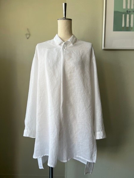 画像1:  NO CONTROL AIR　スラブトリアセテート・ガーゼ プルオーバーシャツ【LE_NC1110PO】White (1)