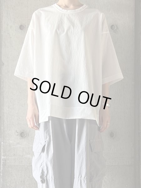 画像1: NO CONTROL AIR　エアベント・メッシュタフタ 5分袖オーバーサイズシャツ【LE_NC1003PO】Off White (1)