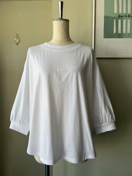 画像1: CLOSELY　3/4 puff-sleeve tee【CLO401】WH(white) (1)