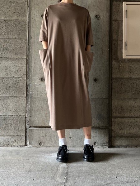 画像1: atelier naruse　コットンポンチボックスワンピース【na-f03101】beige (1)