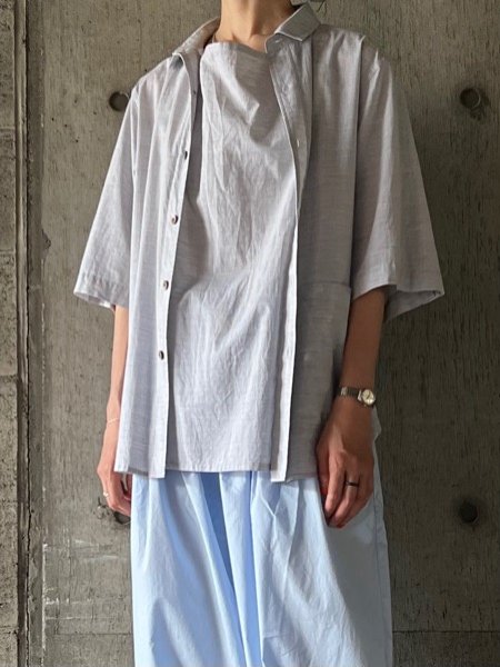 画像1: DU TANGO　オープンフロントシャツ【DC-0251】FEATHER GREY (1)
