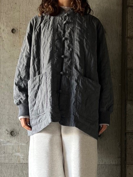 画像1: NO CONTROL AIR　ポリエステル＆レーヨン・クリア ツイル・キルト チャイナジャケット【SN_NC0401JK】Dark Grey mix (1)